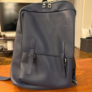 Original Loewe Military Backpack in Blue Leather